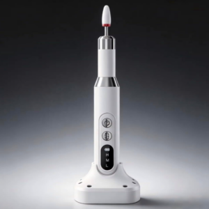 Cordless Electric Nail Drill – White & Silver Portable E‑File