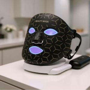 Premium LED Light Therapy Face Mask with Gold Accents