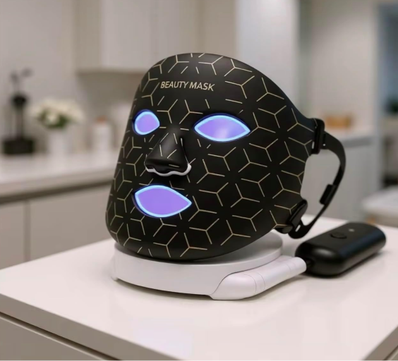 Premium LED Light Therapy Face Mask with Gold Accents
