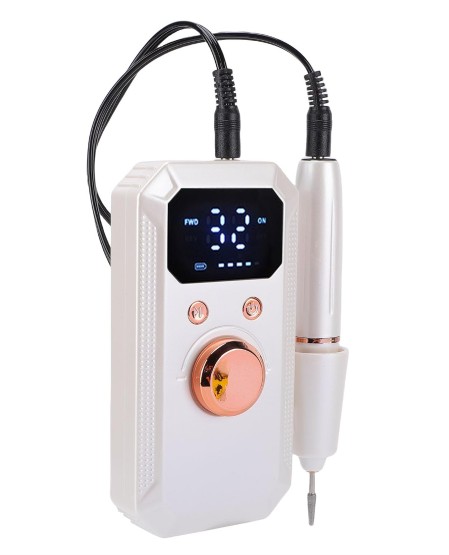 Portable Nail Drill Station – Rose Gold Digital E-File with Dock